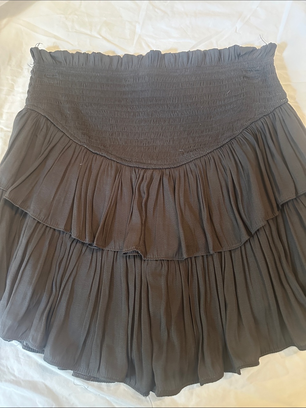 Brown Tula J boutique skirt. Tiered Smocked-Waist Skirt.